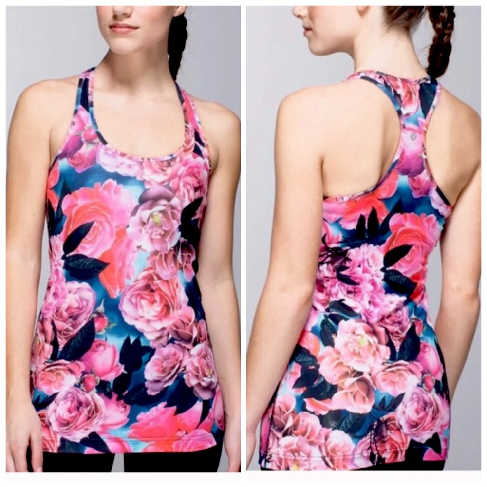 Lululemon Cool Racerback Secret Garden Tank!